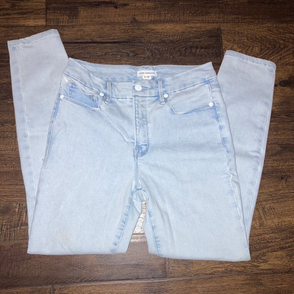 Good American Light Wash Jeans – Cotton/Elastane – Size 4